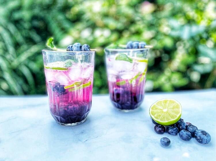 Blauwe bessen Mojito