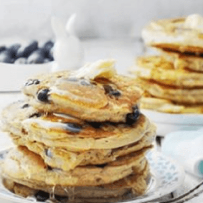 Ontbijtpannenkoekjes met blauwe bessen