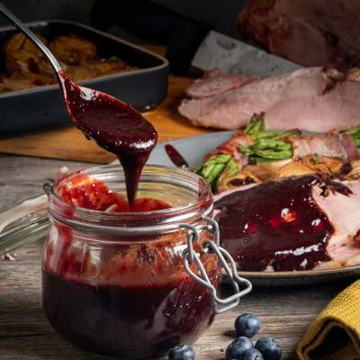 Blauwe bessen BBQ saus